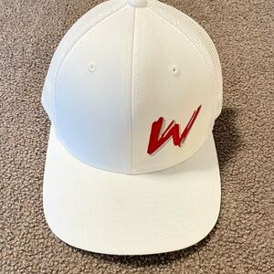 White Cap with Red Logo